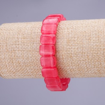 Bracelet with natural tourmaline — rectangular links, 14×10 mm, length 18 cm +/-