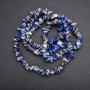 Sodalite chip beads on beading thread, 8x4 mm (±), length 80 cm