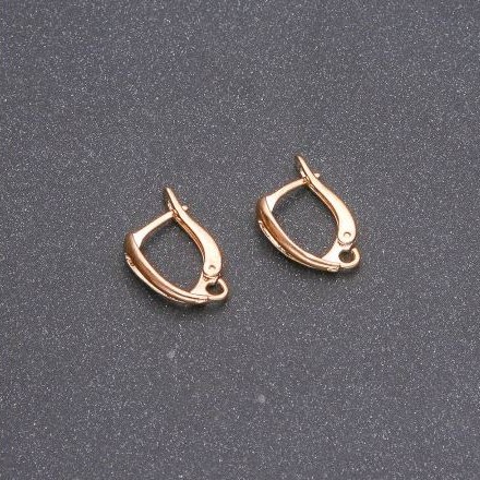 Ear wires for earrings, yellow metal, 17x12x6 mm, pair