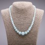 Aquamarine Bead Necklace with Graduated Beads, 6–14 mm, 45 cm long