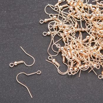 Earring findings (ear hooks) hook (12x15 mm) gold-tone metal finish. 200 g (±) 500 pairs