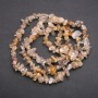 Hair Quartz Beads on Thread, Chip, 7 mm diameter, 80 cm length