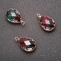 Pendant 'Drop' Raspberry-Green color, golden setting 13x21mm