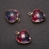 Pendant 'Heart' Raspberry-Blue Color, Gold-Tone Setting 16x20mm