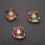 Heart Pendant in Rainbow Color with Gold-Plated Setting 16×20 mm