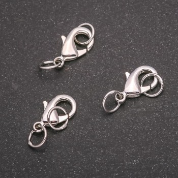 Carabiner clasp 8×15 mm silver-colored metal