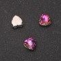 Price per pack / 10 pcs. Sew-on Heart Crystal 8mm Raspberry-Green