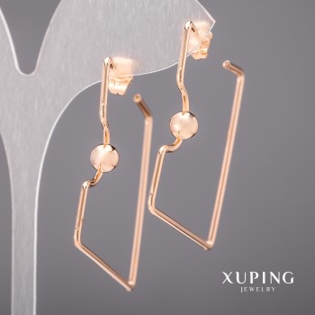 Xuping 39mm 18K Gold-Plated Earrings
