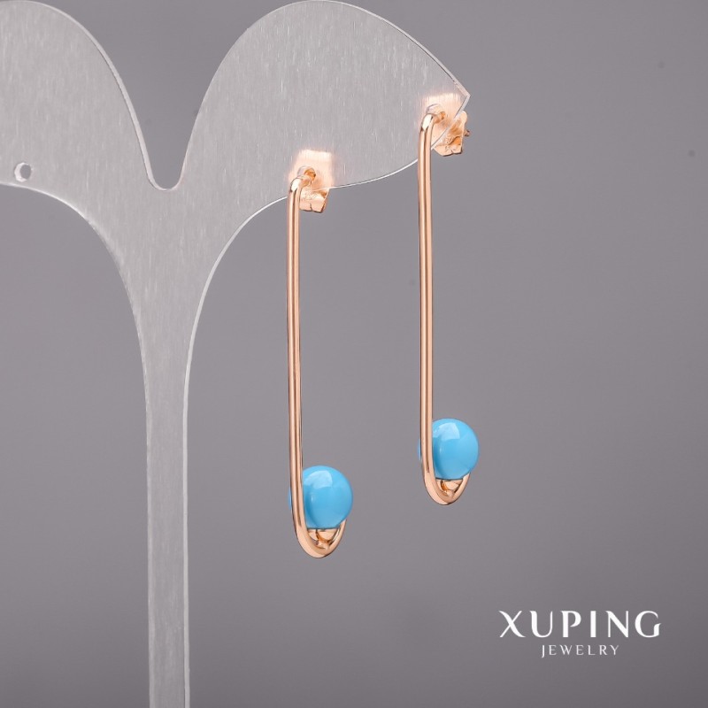 Xuping Earrings with Mallorca Pearls 8x48mm 18K Gold Plating