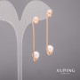 Xuping Earrings with Mallorca Pearls 8x48mm 18K Gold Plating