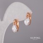 Xuping Earrings with White Stone 7x16mm 18k Gold Plating