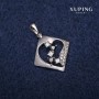 Xuping Rhombus Pendant 20×22×28 mm Rhodium