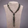 Discounted necklace in black with pendant 'Czech crystal', agate, length 58cm+11cm
