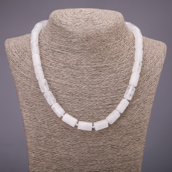 Crystal Bead Necklace, Natural Crystal, Faceted, 10x15 mm beads, 48 cm length