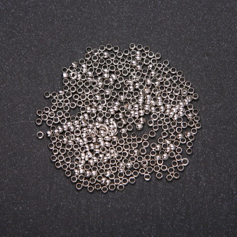 Crimp Fixers 'zakhypy', diameter 2.5 mm, metal color 'silver' 6 grams