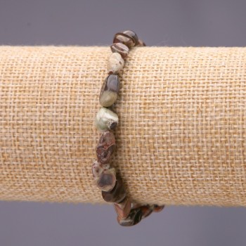 Picasso Jasper natural stone bracelet, tumbled, 6×8 mm diameter, on elastic, 18 cm circumference