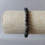 Golden Obsidian Bracelet on Elastic Cord, Smooth Beads 6.5 mm, Length 18 cm