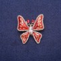 Butterfly Brooch with Enamel and Crystals, Gold-Tone Metal 32x35mm