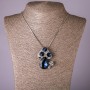 Mushroom pendant on a chain with blue and white crystals, diameter 39×50 mm, length 75 cm