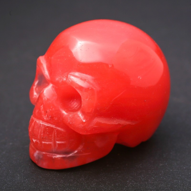 Souvenir made from natural watermelon tourmaline skull "Yorik" 38×49×34(±)mm