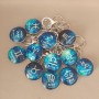 Glow-in-the-dark Zodiac keychains, diameter 3.5 cm, length 9 cm, pack of 12