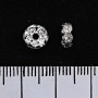 Rondelle Spacer with Crystals – Silver, 7mm, 100 pcs per pack