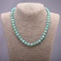 Amazonite Natural Stone Necklace with Smooth 8mm Beads, 45 cm length