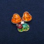 Brooch-pendant 'Ladybug' with Synthetic Amber