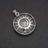 Pendant of natural jade in a 'Sun' setting, diameter 27 mm