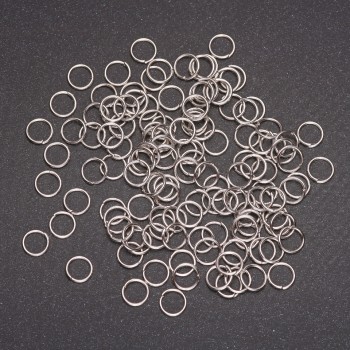 Connecting ring, 7mm diameter gray metal, packaging 25g