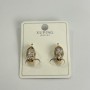 Xuping Earrings with White Stones, 7x15mm, 18K Gold Plating