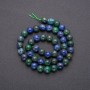 Azurite natural stone beads, smooth round spheres, 8.5 mm diameter, on a strand about 38 cm long
