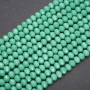 Beads Czech Crystal Matte Pea Green Rondelle, diameter 8x6 mm, cord length 38 cm