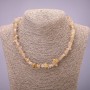 Natural Rutile Quartz Chip Necklace, 7 mm diameter, 45-50 cm length with extender chain