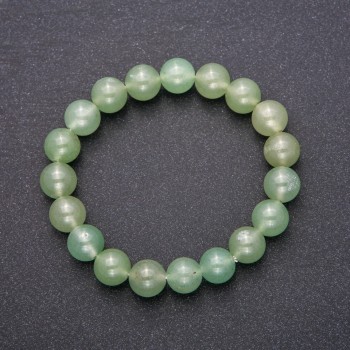 Jade bracelet with smooth beads, diameter 10(±)mm, length 18 cm