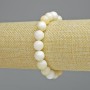 Bracelet Pearlescent White Balamut, smooth bead, 10 mm diameter, 18 cm length (stretch)