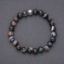 Bracelet of natural agate stone, smooth bead, diameter 8 mm (±), circumference 18 cm on elastic cord