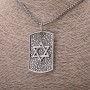 Pendant 'Star of David' 30×48 mm on a chain, chain length 65 cm, metal color silver