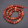 Beads from natural stone Red Rutile Quartz smooth round bead, diameter 10 mm (±), length 38 cm