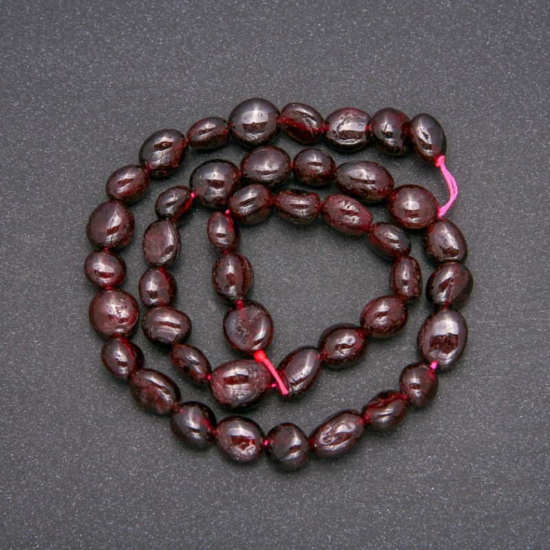 Garnet Beads, Natural Stone, Faceted, Diameter 9x10 mm, Length 40 cm