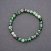 Zoisite natural stone bracelet on elastic, smooth bead, diameter 6(±)mm, circumference 18 cm
