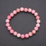 Rhodochrosite natural stone bracelet on elastic, smooth beads, diameter 10 mm (±), length 18 cm