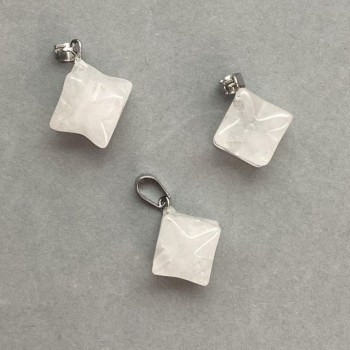 Merkaba Pendant with Rock Crystal 10x10mm