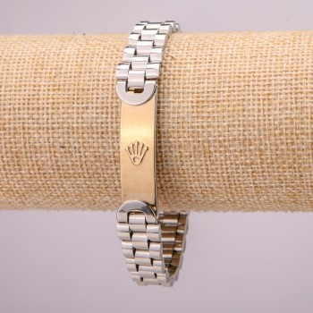Stainless steel bracelet with clasp, 12 mm thick, 21 cm long, silver color