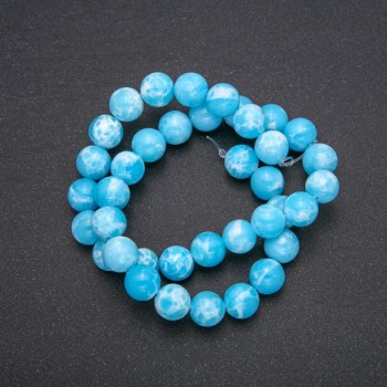 Larimar Acrylic Beads, Smooth Round Balls on a Strand, 10 mm Diameter, 38 cm Length (±)