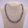 Natural iolite necklace with smooth round beads, 10 mm diameter, 48 cm length
