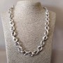 Chain, 12 mm thick, 60 cm long, silver-colored metal