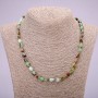 Chrysoprase natural gemstone bead necklace, tumbled, diameter 7x9 mm (±), length 48 cm