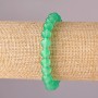 Jade Bracelet on Elastic Cord, Smooth Beads, 8 mm Diameter, 18 cm Length