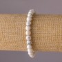 Howlite bracelet on elastic cord, smooth bead, 6 mm diameter, 18 cm length